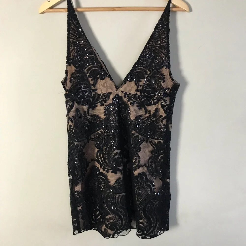 NWT Sparkly Black Free People Mini Dress - Picture 3 of 8